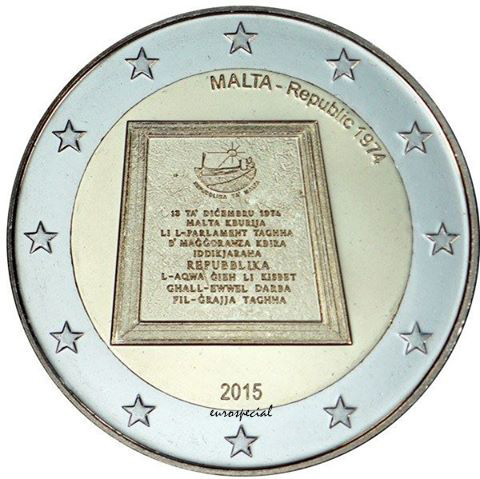Malta 2 € 2015 Tasavalta 1974