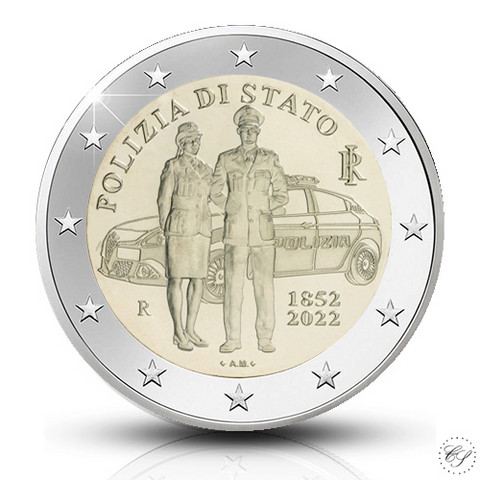 Italia 2 € 2022 Polizia di Stato 170 anni