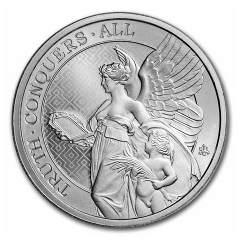 St. Helena 2022 Kuningattaren hyveet & Totuus 1oz hopearaha