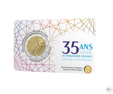Belgia 2 € 2022 Erasmus-ohjelma 35 vuotta BU coincard