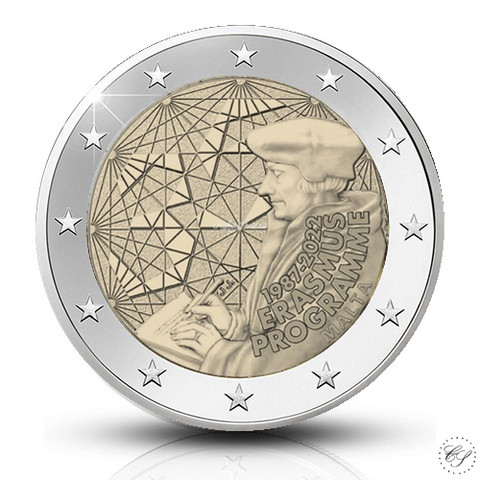 Malta 2 € 2022 Erasmus-ohjelma 35 vuotta