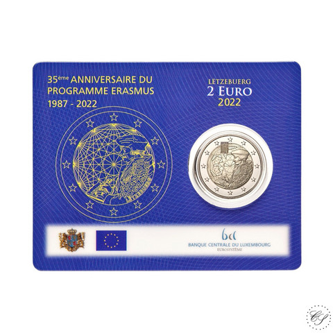 Luxemburg 2 € 2022 Erasmus-ohjelma 35 vuotta BU coincard