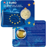 Slovakia 2 € 2015 EU:n lippu 30 vuotta BU coincard