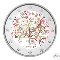 Latvia 2 € 2022 Talouslukutaito, väritetty (#1)