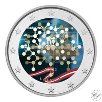 Latvia 2 € 2022 Talouslukutaito, väritetty (#3)