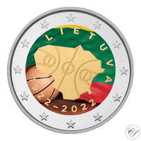 Liettua 2 € 2022 Koripallo 100 vuotta, väritetty (#2)