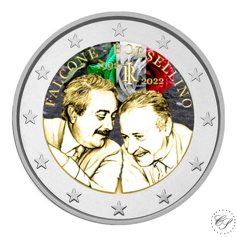 Italia 2 € 2022 Falcone & Borsellino, väritetty (#2)