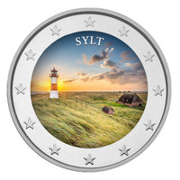 Sylt & Euroopan saaret 2 € 2022 juhlaraha, väritetty