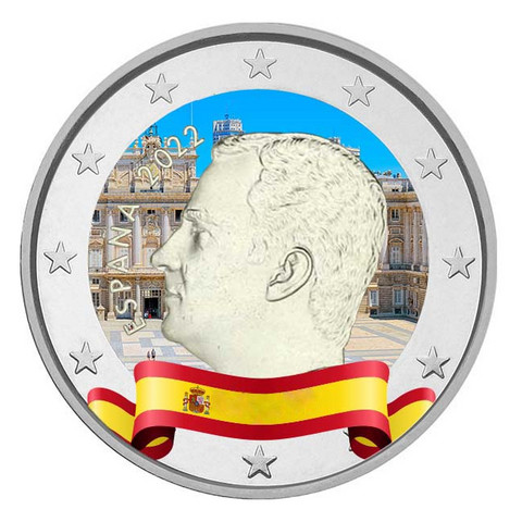 Espanja 2 € 2022 Felipe VI, väritetty (#1)
