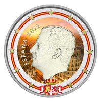 Espanja 2 € 2022 Felipe VI, väritetty (#2)