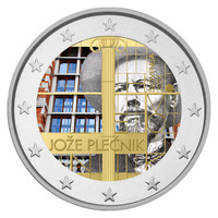 Slovenia 2 € 2022 Jože Plečnik 150 vuotta, väritetty (#1)