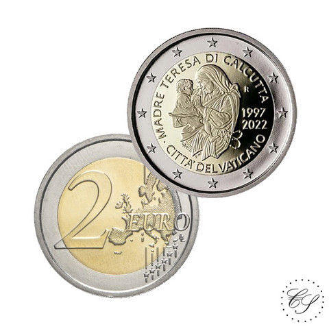 Vatikaani 2 € 2022 Äiti Teresa, irtokolikko