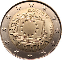 Slovakia 2 € 2015 EU:n lippu 30 vuotta