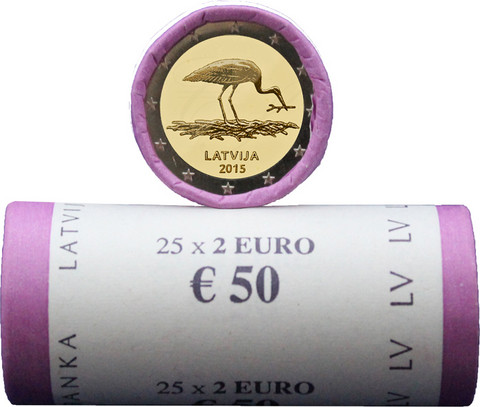 Latvia 2 € 2015 Mustahaikara rulla