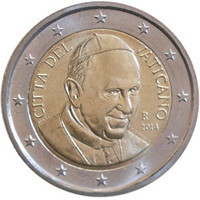 Vatikaani 2 € 2015 Paavi Franciscus I BU pillerissä