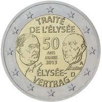 Saksa 2 € 2013 Élysée-sopimus 50 vuotta