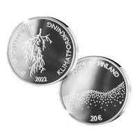 Suomi 20 € 2022 Ilmastotutkimus hopearaha, numeroitu