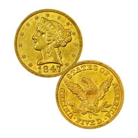 USA 1847 Liberty Head KULTA ¼ oz