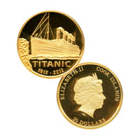 Cook Islands 20 $ 2012 Titanic 100 vuotta KULTA