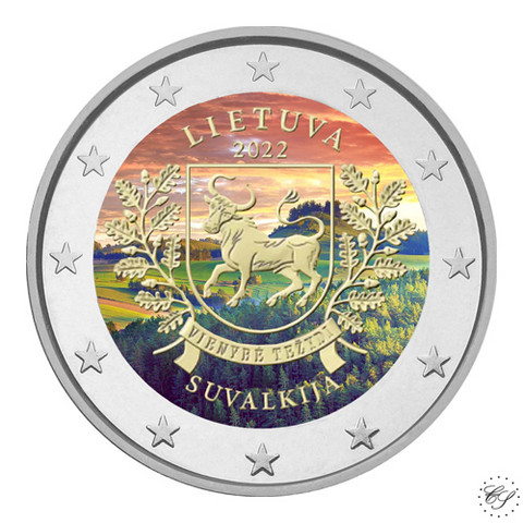 Liettua 2 € 2022 Suvalkija, väritetty (#2)