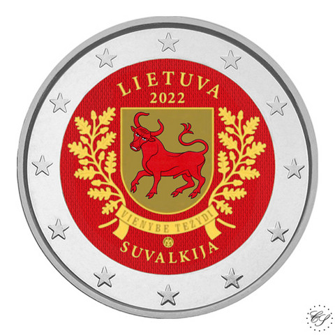 Liettua 2 € 2022 Suvalkija, väritetty (#3)