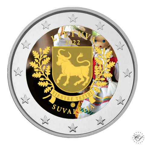 Liettua 2 € 2022 Suvalkija, väritetty (#5)