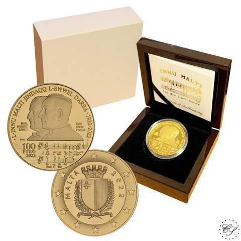 Malta 100 € 2022 Innu Malti harvinainen, 1oz KULTA