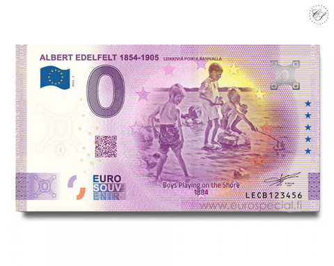 Suomi 0 € 2023 Kansallisgalleria & Leikkiviä poikia rannalla
