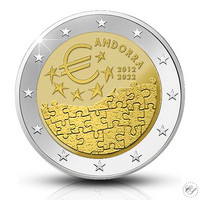 Andorra 2 € 2022 Valuuttasopimus 10 vuotta, BU coincard
