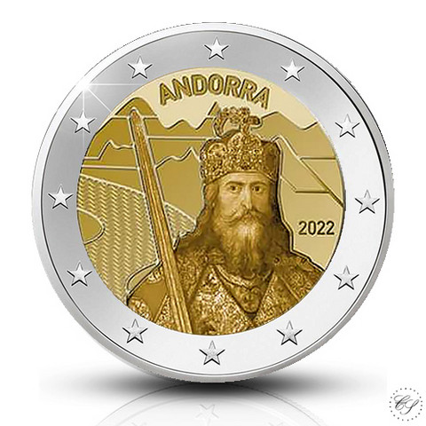 Andorra 2 € 2022 Charlemagnen legenda BU