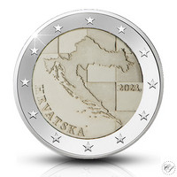 Kroatia 2 € 2023 Kroatian kartta UNC