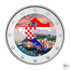 Kroatia 2 € 2023 Kroatian kartta UNC, väritetty (#4)