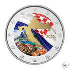 Kroatia 2 € 2023 Kroatian kartta UNC, väritetty (#5)