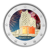 Saksa 2 € 2023 Hampuri & Elbphilharmonie, väritetty (#1)