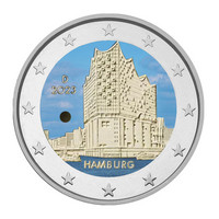 Saksa 2 € 2023 Hampuri & Elbphilharmonie, väritetty (#2)
