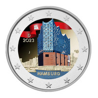 Saksa 2 € 2023 Hampuri & Elbphilharmonie, väritetty (#3)