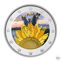 Liettua 2 € 2023 Yhdessä Ukrainan kanssa, väritetty (#1)