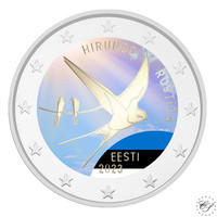 Viro 2 € 2023 Kansallislintu haarapääsky, väritetty (#1)
