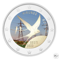 Viro 2 € 2023 Kansallislintu haarapääsky, väritetty (#2)