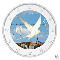 Viro 2 € 2023 Kansallislintu haarapääsky, väritetty (#3)