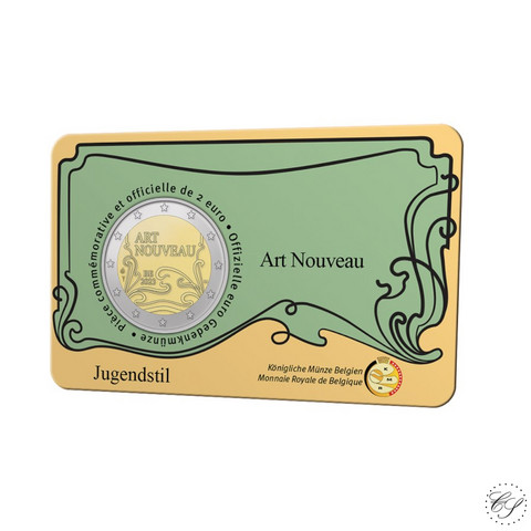 Belgia 2 € 2023 Art Nouveau, BU coincard