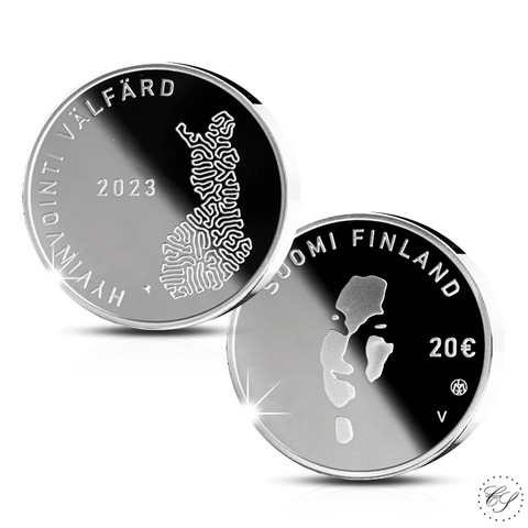 Suomi 20 € 2023 Hyvinvointi hopearaha