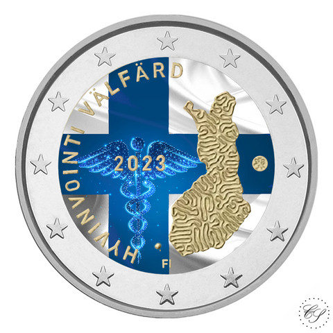 Suomi 2 € 2023 Hyvinvointi, väritetty (#2)