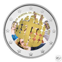 Portugali 2 € 2023 Maailman nuorisopäivä, väritetty (#1)