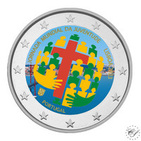 Portugali 2 € 2023 Maailman nuorisopäivä, väritetty (#3)