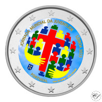 Portugali 2 € 2023 Maailman nuorisopäivä, väritetty (#4)