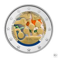 Kypros 2 € 2023 Keskuspankki 60 vuotta, väritetty (#4)