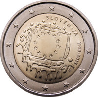Slovenia 2 € 2015 EU:n lippu 30 vuotta