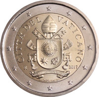 Vatikaani 2 € 2017 Vatikaanin vaakuna BU pillerissä