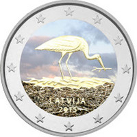 Latvia 2 € 2015 Mustahaikara väritetty